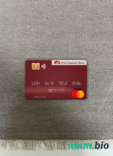 Hawaii First Hawaiian bank wygląd zdjęcia mastercard skan PSD + zdjęcie